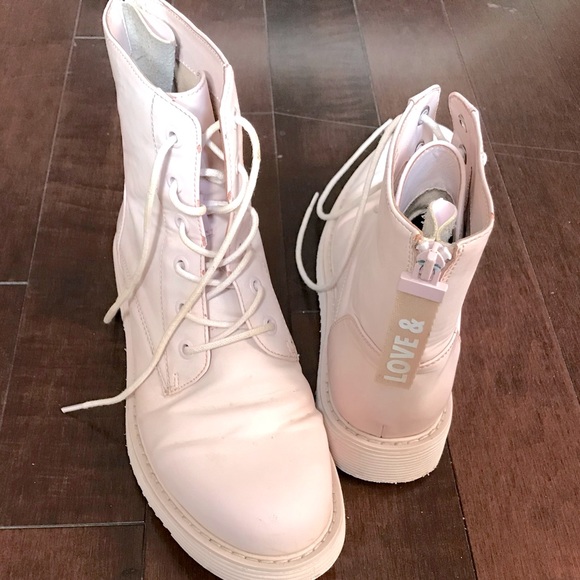 ALDO | Baby Pink Combat Boots - Picture 3 of 3